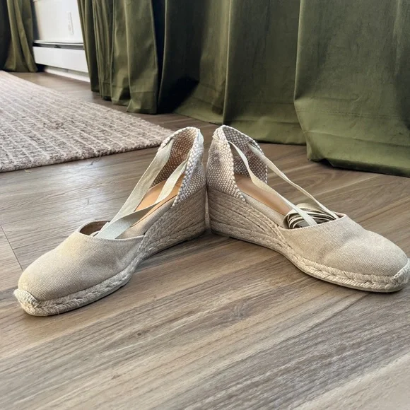 Castaner Beige Espadrille Wedges - Picture 6 of 7